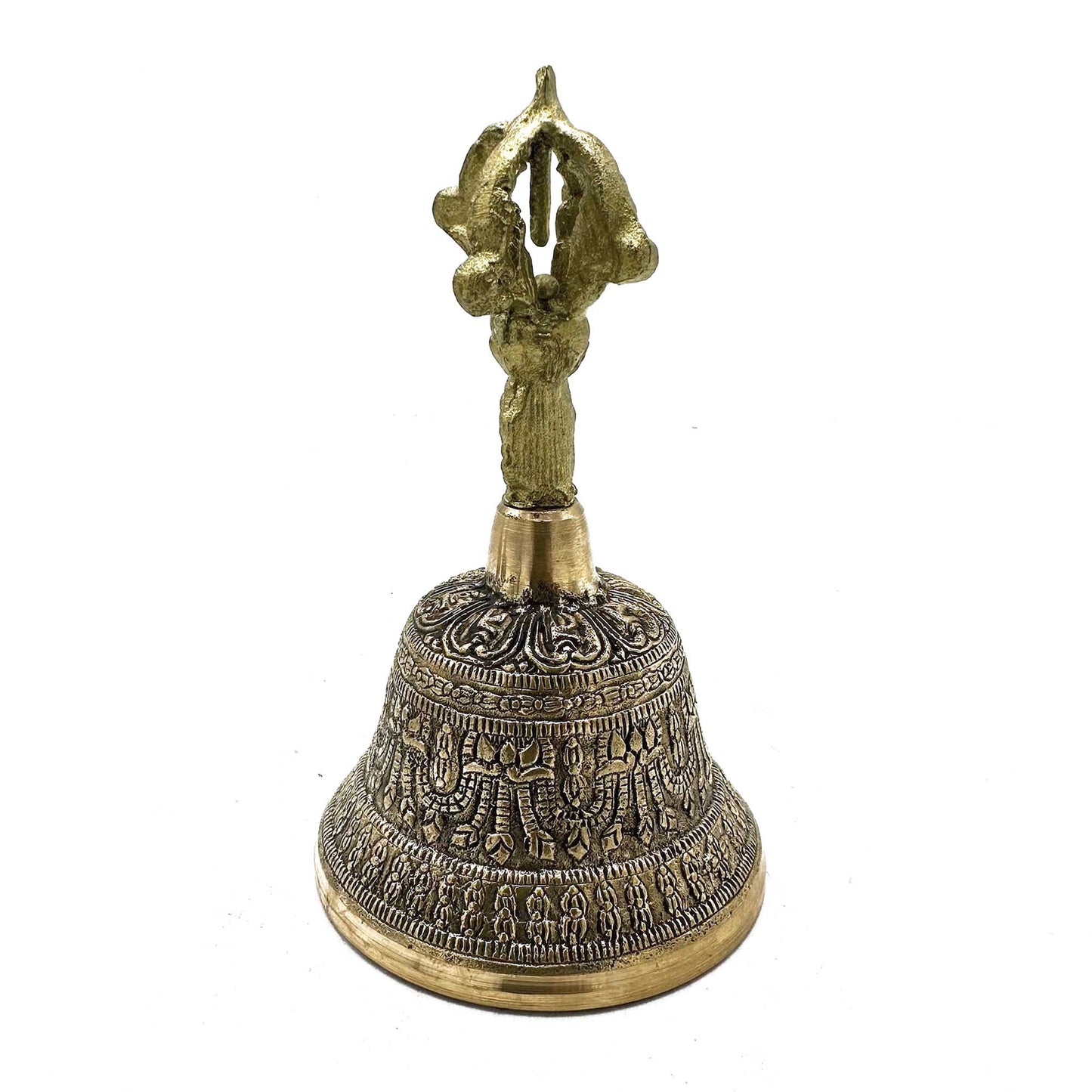 Tibetan Brass Hand Bell – Extra Large | Calming, Resonant & Artisan-Crafted