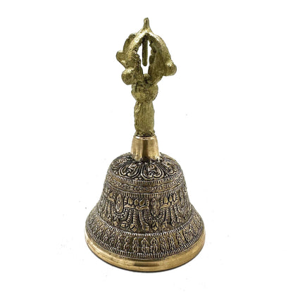 Tibetan Brass Hand Bell – Extra Large | Calming, Resonant & Artisan-Crafted