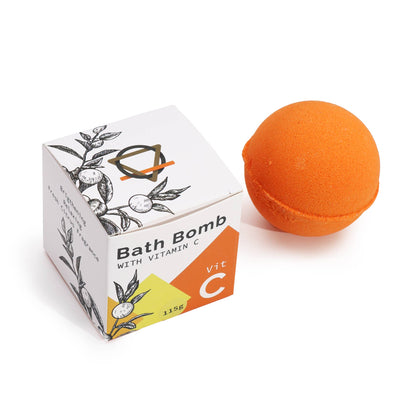 Vitamin C Infused Bath Bomb – 115g | Orange & Lemon Essential Oils with Rosehip Oil