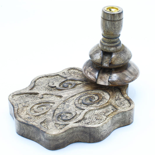 Tree of Life Mango Wood Backflow Incense Burner – Medium | Handcrafted Spiritual Homeware
