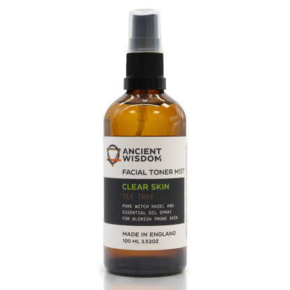 Witch Hazel & Tea Tree Facial Toner Mist – 100ml | Blemish Control & Hydrating Toner